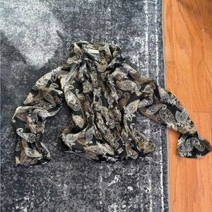 Apostrophe Black and Cream Paisley Blouse